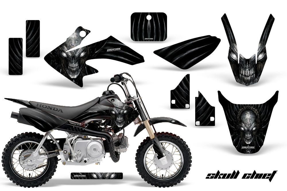 CRF 50 Graphics Kit Skull Chief Silver Black